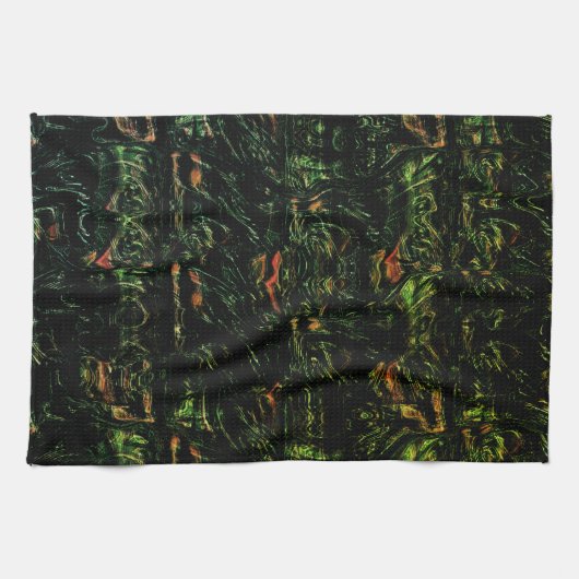 Boomschors onder groen gehammerd glas theedoek (Horizontaal)