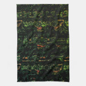 Boomschors onder groen gehammerd glas theedoek (Verticaal)