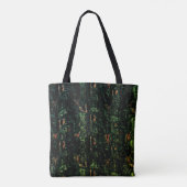 Boomschors onder groen gehammerd glas tote bag (Achterkant)