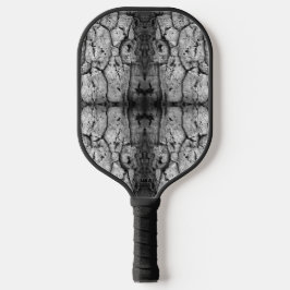 Boomschors zwart-wit foto close-up patroon pickleball paddle