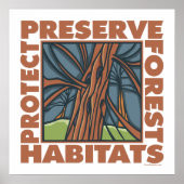 Boomschurger, bescherming van bossen poster (Voorkant)