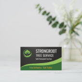 Boomservice-Arborist QR-code Metaalachtig Visitekaartje (Staand voorkant)