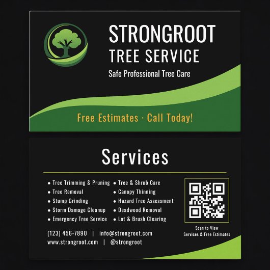 Boomservice Arborist QR-code Professioneel Visitekaartje