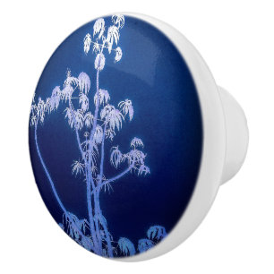 Boomsilhouet in Royal Blues Ceramic Pull Keramische Knop