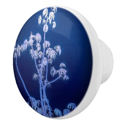 Boomsilhouet in Royal Blues Ceramic Pull Keramische Knop (Rechts)