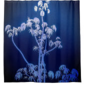 Boomsilhouet in Royal Blues Douchegordijn (Voorkant)