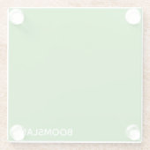 Boomslang groene kleurnaam glazen onderzetter (Achterkant)