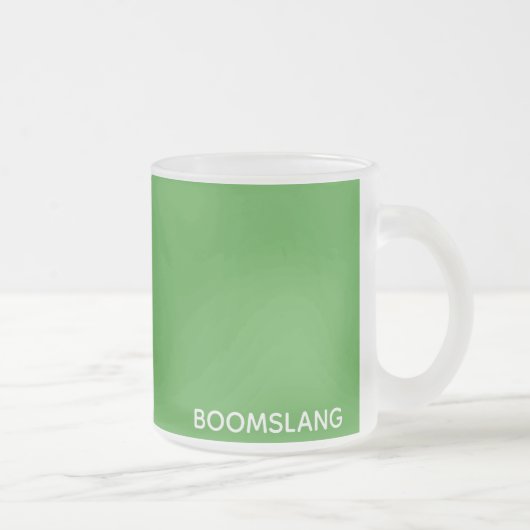 Boomslang groene kleurnaam matglas koffiemok (Rechts)