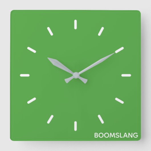 Boomslang groene kleurnaam vierkante klok (Voorkant)