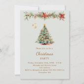 Boomslinger rode bloemen groen kerstfeest kaart (Voorkant)