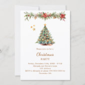 Boomslinger rode bloemen kerstfeest kaart (Voorkant)