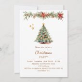 Boomslinger rode bloemen QR code Christmas Party Kaart (Voorkant)