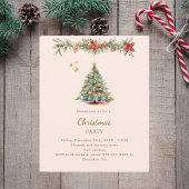 Boomslinger rode crème kerstfeest uitnodiging