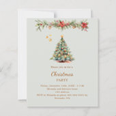 Boomslinger rood groen kerstfeest uitnodiging (Voorkant)