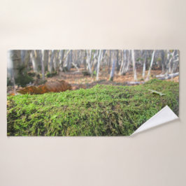 Boomsluimers in het herfstmos - gepersonaliseerd bad handdoek