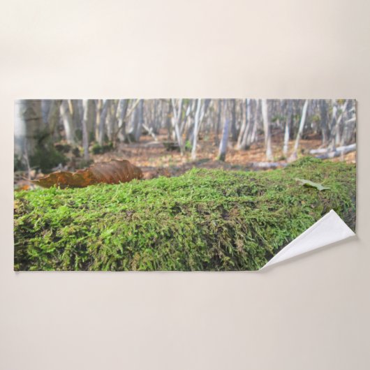 Boomsluimers in het herfstmos - gepersonaliseerd bad handdoek (Badhanddoek)