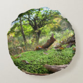 Boomsluimers in het herfstmos - gepersonaliseerd rond kussen (Achterkant)