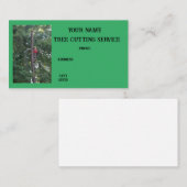 Boomsnij gevallen klimmer stomp slijpen visitekaartje (Voorkant / Achterkant)