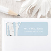 Boomstam Berkenboom Hart Ijsblauw Adreslabels Etiket (Insitu)