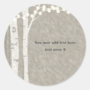 Boomstam- Berkenboom Slingerlicht Favor Stickers