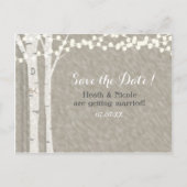 Boomstam Boom String Lichtjes Save the Date Trouwd Aankondigingskaart (Voorkant)