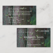 Boomstam en groene veerbladeren volledige informat visitekaartje (Voorkant / Achterkant)