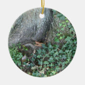 Boomstam en vijver in het bos keramisch ornament (Voorkant)