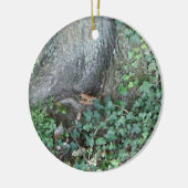 Boomstam en vijver in het bos keramisch ornament (Links)