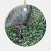 Boomstam en vijver in het bos keramisch ornament (Achterkant)
