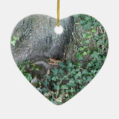 Boomstam en vijver in het bos keramisch ornament (Achterkant)