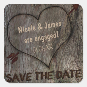 Boomstam + Gesneden Hart Save The Date Stickers