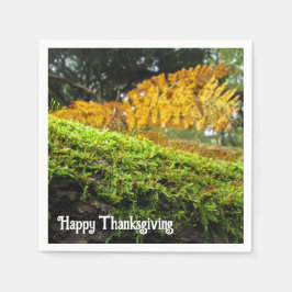 Boomstam in weelderig mos - aangepaste Thanksgivin Servet