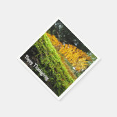 Boomstam in weelderig mos - aangepaste Thanksgivin Servet (Hoek)