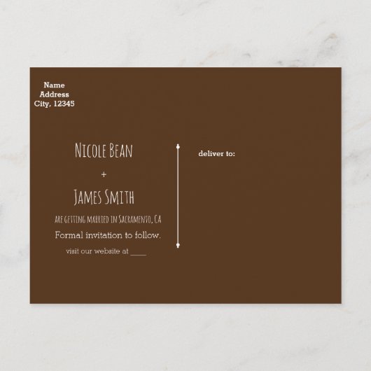 Boomstam met hartvormige inkeping Rustieke Save Th Aankondigingskaart (Achterkant)