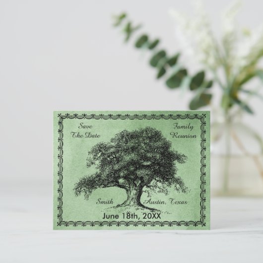 boomstam Reunion Green Aankondigingskaart (Staand voorkant)