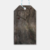 Boomstam + Uitgehouwen Hart Rustieke Gift Tag Cadeaulabel (Achterkant)