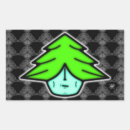 Boomstrijder (cartoon-achtig gezicht) v2.1 rechtho rechthoekige sticker