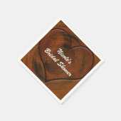 Boomstronk met gesneden hart rustieke bruiloft servet (Hoek)