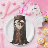 Boomstronk met uitgekapt hart Rustieke minimale tr Papieren Bordje (Feest)