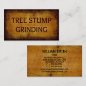 boomstronk slijpen Antiek Visitekaartje (Voorkant / Achterkant)