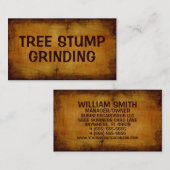 boomstronk slijpen Antiek Visitekaartje (Voorkant / Achterkant)