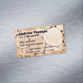 Boomstronk slijpen magnetisch visitekaartje (Voorbeeld)