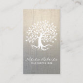  boomstructuur Wellness Meditation Zen Spa Linen Visitekaartje (Voorkant)