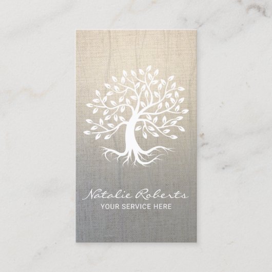  boomstructuur Wellness Meditation Zen Spa Linen Visitekaartje (Voorkant)