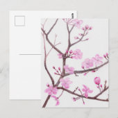 Boomtak bloeit met roze bloemen in de lente briefkaart (Voorkant / Achterkant)