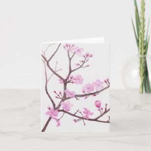 Boomtak bloeit met roze bloemen in de lente kaart