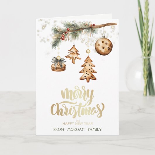 Boomtak, Ornamenten, sterren Feestdagen Kaart (Voorkant)