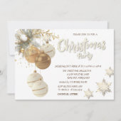 Boomtakken Ballen Sneeuwvlokken Hout Kerstmis Kaart (Voorkant)