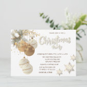 Boomtakken Ballen Sneeuwvlokken Hout Kerstmis Kaart (Staand voorkant)