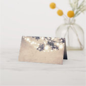 Boomtakken en String Lights Rustieke bruiloft Plaatskaartje (Achterkant)